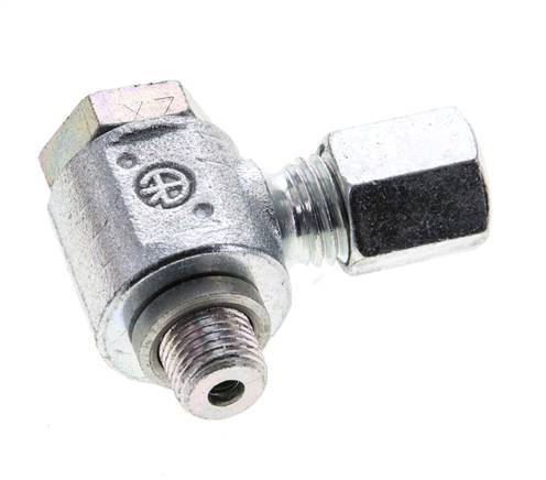 6L & M10x1 Zink plated Steel Swivel Joint Cutting Fitting with Male Threads 315 bar Rotatable ISO 8434-1