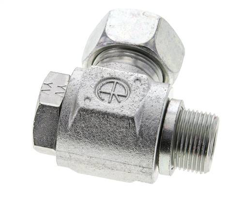 18L & M22x1.5 Zink plated Steel Swivel Joint Cutting Fitting with Male Threads 315 bar Rotatable ISO 8434-1