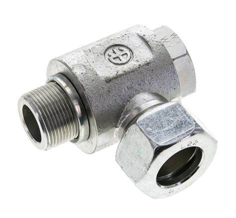 22L & M26x1.5 Zink plated Steel Swivel Joint Cutting Fitting with Male Threads 160 bar Rotatable ISO 8434-1