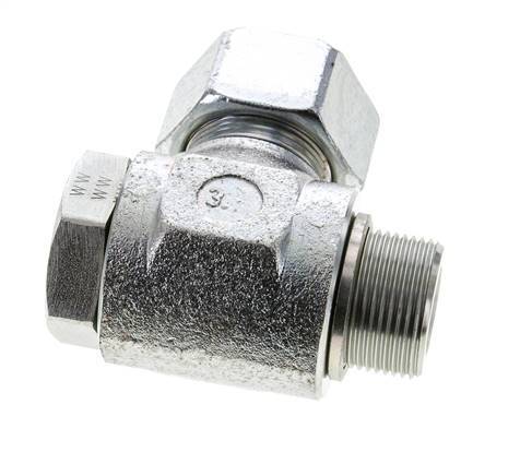 25S & M33x2 Zink plated Steel Swivel Joint Cutting Fitting with Male Threads 250 bar Rotatable ISO 8434-1