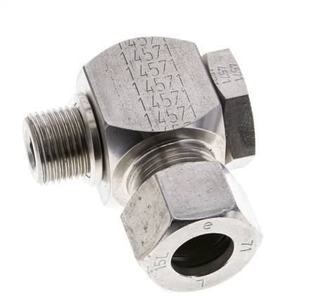 15L & M18x1.5 Stainless Steel Swivel Joint Cutting Fitting with Male Threads 315 bar Rotatable ISO 8434-1