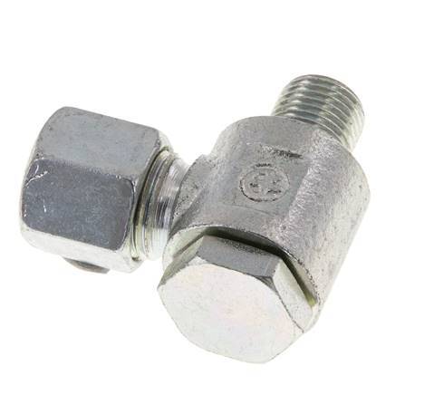 8S & G1/4'' Zink plated Steel Swivel Joint Cutting Fitting with Male Threads 400 bar Rotatable ISO 8434-1