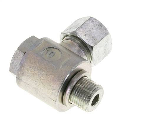 12S & G3/8'' Zink plated Steel Swivel Joint Cutting Fitting with Male Threads 400 bar Rotatable ISO 8434-1