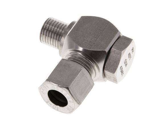 10L & G1/4'' Stainless Steel Swivel Joint Cutting Fitting with Male Threads 315 bar Rotatable ISO 8434-1