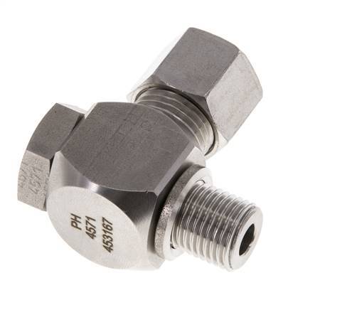 10L & G1/4'' Stainless Steel Swivel Joint Cutting Fitting with Male Threads 315 bar Rotatable ISO 8434-1