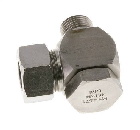 18L & G1/2'' Stainless Steel Swivel Joint Cutting Fitting with Male Threads 315 bar Rotatable ISO 8434-1