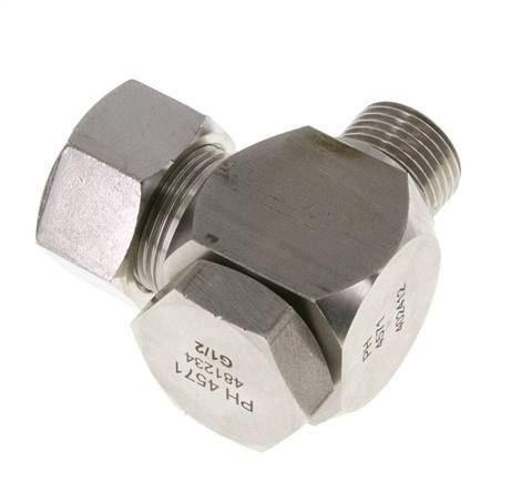 18L & G1/2'' Stainless Steel Swivel Joint Cutting Fitting with Male Threads 315 bar Rotatable ISO 8434-1