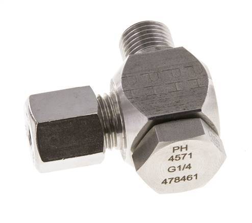 6S & G1/4'' Stainless Steel Swivel Joint Cutting Fitting with Male Threads 400 bar Rotatable ISO 8434-1