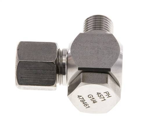 8S & G1/4'' Stainless Steel Swivel Joint Cutting Fitting with Male Threads 400 bar Rotatable ISO 8434-1