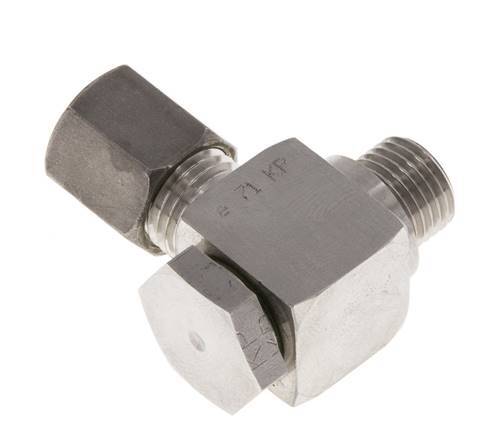 6S & G1/4'' Stainless Steel Swivel Joint Compression Fitting with Male Threads 400 bar Rotatable ISO 8434-1