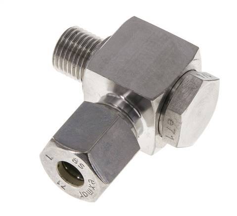 8S & G1/4'' Stainless Steel Swivel Joint Compression Fitting with Male Threads 400 bar Rotatable ISO 8434-1
