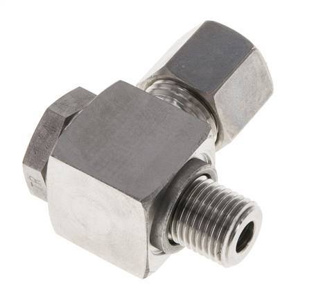 8S & G1/4'' Stainless Steel Swivel Joint Compression Fitting with Male Threads 400 bar Rotatable ISO 8434-1
