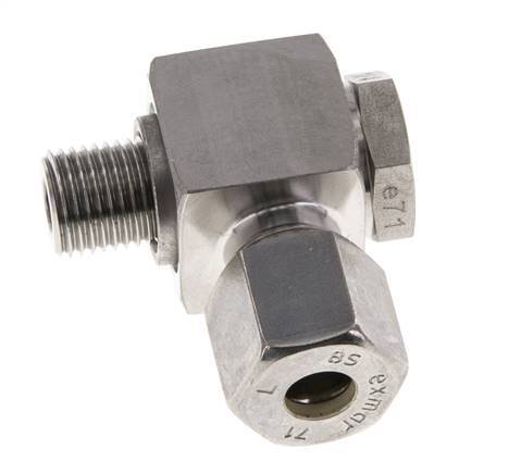 8S & G1/4'' Stainless Steel Swivel Joint Compression Fitting with Male Threads 400 bar Rotatable ISO 8434-1