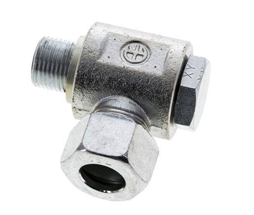15L & M18x1.5 Zink plated Steel Swivel Joint Cutting Fitting with Male Threads 315 bar NBRO-ring Rotatable ISO 8434-1