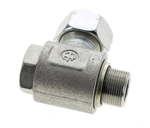 22L & M26x1.5 Zink plated Steel Swivel Joint Cutting Fitting with Male Threads 160 bar NBRO-ring Rotatable ISO 8434-1