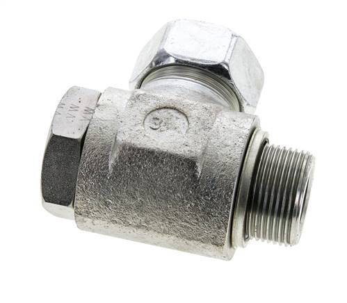 28L & M33x2 Zink plated Steel Swivel Joint Cutting Fitting with Male Threads 160 bar NBRO-ring Rotatable ISO 8434-1