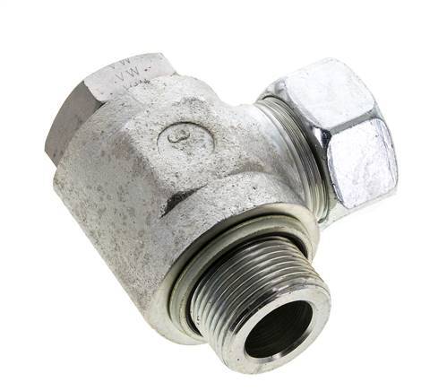 28L & M33x2 Zink plated Steel Swivel Joint Cutting Fitting with Male Threads 160 bar NBRO-ring Rotatable ISO 8434-1