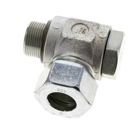 25S & M33x2 Zink plated Steel Swivel Joint Cutting Fitting with Male Threads 250 bar NBRO-ring Rotatable ISO 8434-1
