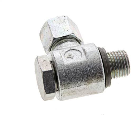 8L & G1/4'' Zink plated Steel Swivel Joint Cutting Fitting with Male Threads 315 bar NBRO-ring Rotatable ISO 8434-1