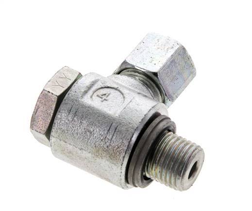 8L & G1/4'' Zink plated Steel Swivel Joint Cutting Fitting with Male Threads 315 bar NBRO-ring Rotatable ISO 8434-1