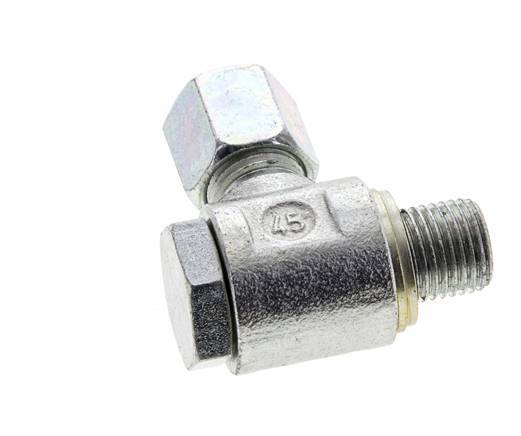 6S & G1/4'' Zink plated Steel Swivel Joint Cutting Fitting with Male Threads 400 bar NBRO-ring Rotatable ISO 8434-1