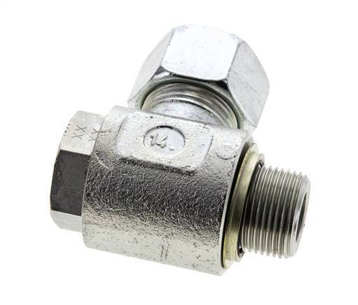 20S & G3/4'' Zink plated Steel Swivel Joint Cutting Fitting with Male Threads 400 bar NBRO-ring Rotatable ISO 8434-1