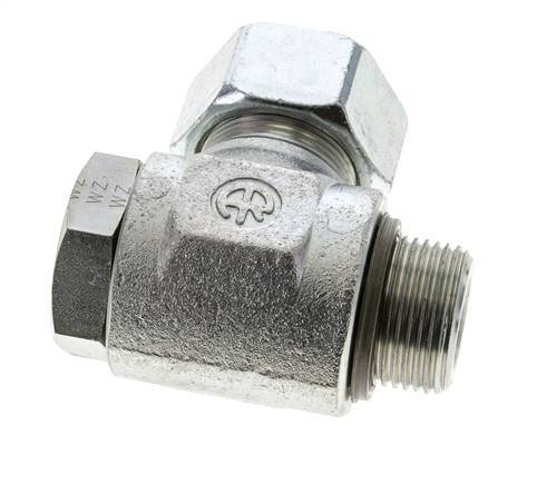 25S & G1'' Zink plated Steel Swivel Joint Cutting Fitting with Male Threads 250 bar NBRO-ring Rotatable ISO 8434-1