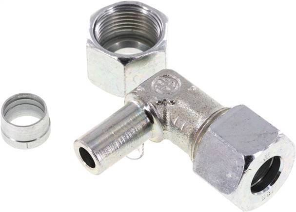 12S Zink plated Steel Elbow Cutting Fitting with Swivel 630 bar NBR Adjustable ISO 8434-1