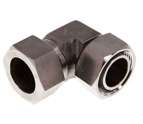 28L Stainless Steel Elbow Cutting Fitting with Swivel 160 bar FKM Adjustable ISO 8434-1