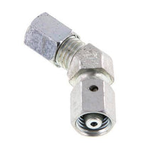 6L Zink plated Steel 45deg Elbow Cutting Fitting with Swivel 315 bar NBR O-ring Sealing Cone Adjustable ISO 8434-1
