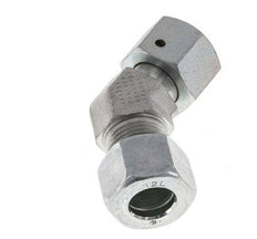 12L Zink plated Steel 45deg Elbow Cutting Fitting with Swivel 315 bar NBR O-ring Sealing Cone Adjustable ISO 8434-1