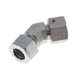 15L Zink plated Steel 45deg Elbow Cutting Fitting with Swivel 315 bar NBR O-ring Sealing Cone Adjustable ISO 8434-1