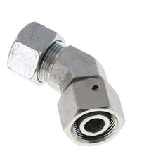 15L Zink plated Steel 45deg Elbow Cutting Fitting with Swivel 315 bar NBR O-ring Sealing Cone Adjustable ISO 8434-1