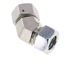 22L Zink plated Steel 45deg Elbow Cutting Fitting with Swivel 160 bar NBR O-ring Sealing Cone Adjustable ISO 8434-1