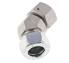 22L Zink plated Steel 45deg Elbow Cutting Fitting with Swivel 160 bar NBR O-ring Sealing Cone Adjustable ISO 8434-1