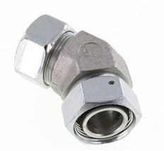 28L Zink plated Steel 45deg Elbow Cutting Fitting with Swivel 160 bar NBR O-ring Sealing Cone Adjustable ISO 8434-1