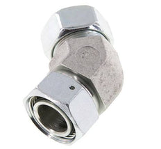 28L Zink plated Steel 45deg Elbow Cutting Fitting with Swivel 160 bar NBR O-ring Sealing Cone Adjustable ISO 8434-1