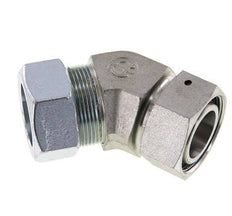 35L Zink plated Steel 45deg Elbow Cutting Fitting with Swivel 160 bar NBR O-ring Sealing Cone Adjustable ISO 8434-1