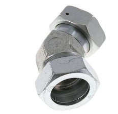 42L Zink plated Steel 45deg Elbow Cutting Fitting with Swivel 160 bar NBR O-ring Sealing Cone Adjustable ISO 8434-1
