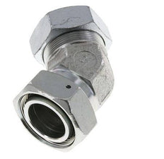 42L Zink plated Steel 45deg Elbow Cutting Fitting with Swivel 160 bar NBR O-ring Sealing Cone Adjustable ISO 8434-1