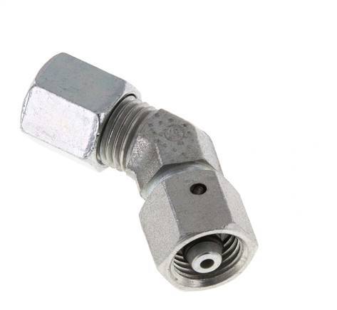 6S Zink plated Steel 45deg Elbow Cutting Fitting with Swivel 630 bar NBR O-ring Sealing Cone Adjustable ISO 8434-1