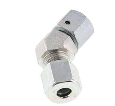 8S Zink plated Steel 45deg Elbow Cutting Fitting with Swivel 630 bar NBR O-ring Sealing Cone Adjustable ISO 8434-1