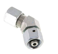 8S Zink plated Steel 45deg Elbow Cutting Fitting with Swivel 630 bar NBR O-ring Sealing Cone Adjustable ISO 8434-1