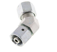 8S Zink plated Steel 45deg Elbow Cutting Fitting with Swivel 630 bar NBR O-ring Sealing Cone Adjustable ISO 8434-1