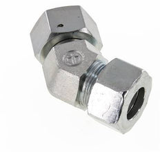 25S Zink plated Steel 45deg Elbow Cutting Fitting with Swivel 400 bar NBR O-ring Sealing Cone Adjustable ISO 8434-1