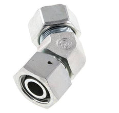 25S Zink plated Steel 45deg Elbow Cutting Fitting with Swivel 400 bar NBR O-ring Sealing Cone Adjustable ISO 8434-1