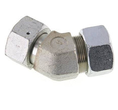 30S Zink plated Steel 45deg Elbow Cutting Fitting with Swivel 400 bar NBR O-ring Sealing Cone Adjustable ISO 8434-1