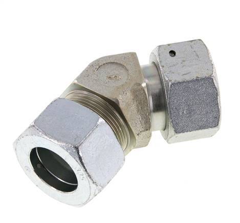 30S Zink plated Steel 45deg Elbow Cutting Fitting with Swivel 400 bar NBR O-ring Sealing Cone Adjustable ISO 8434-1
