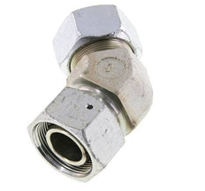 30S Zink plated Steel 45deg Elbow Cutting Fitting with Swivel 400 bar NBR O-ring Sealing Cone Adjustable ISO 8434-1