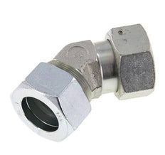 38S Zink plated Steel 45deg Elbow Cutting Fitting with Swivel 315 bar NBR O-ring Sealing Cone Adjustable ISO 8434-1